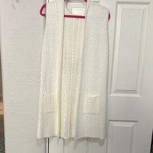 Elegant White Women's Sweater Vest